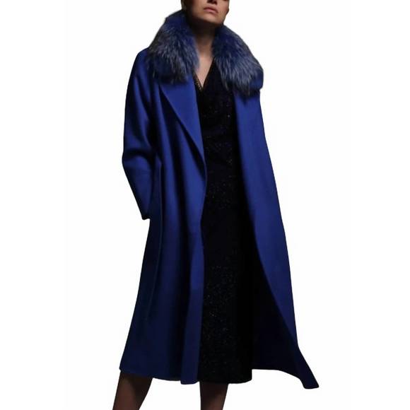 NEW DIOMI double breasted wrap coat in azure - Picture 1 of 2